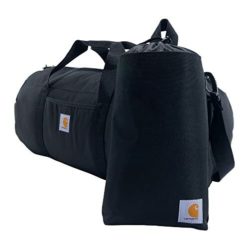 Black Carhartt duffel bag with logo