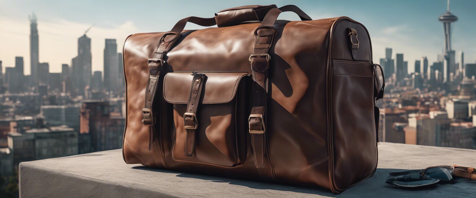 Packed travel duffel